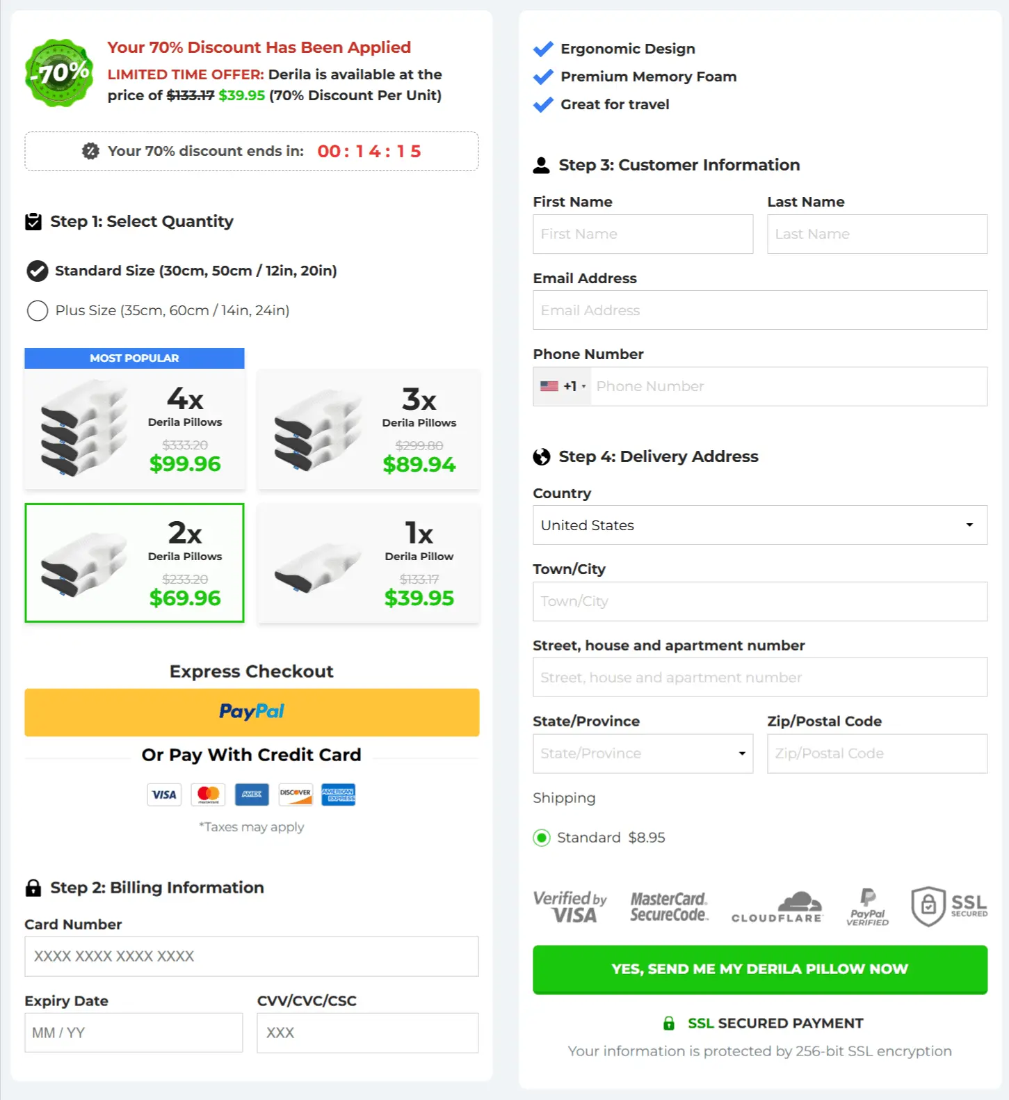 Derila Pillow price details